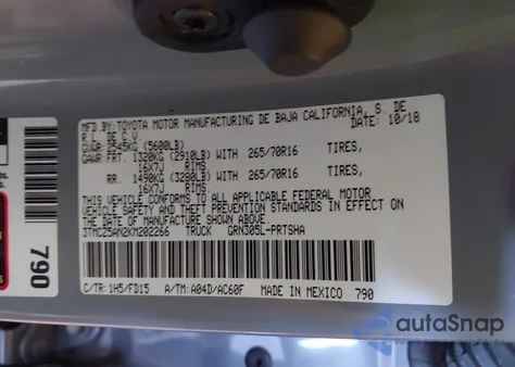 2019 Toyota Tacoma from USA, damaged, VIN 3TMC25AN7KM202266